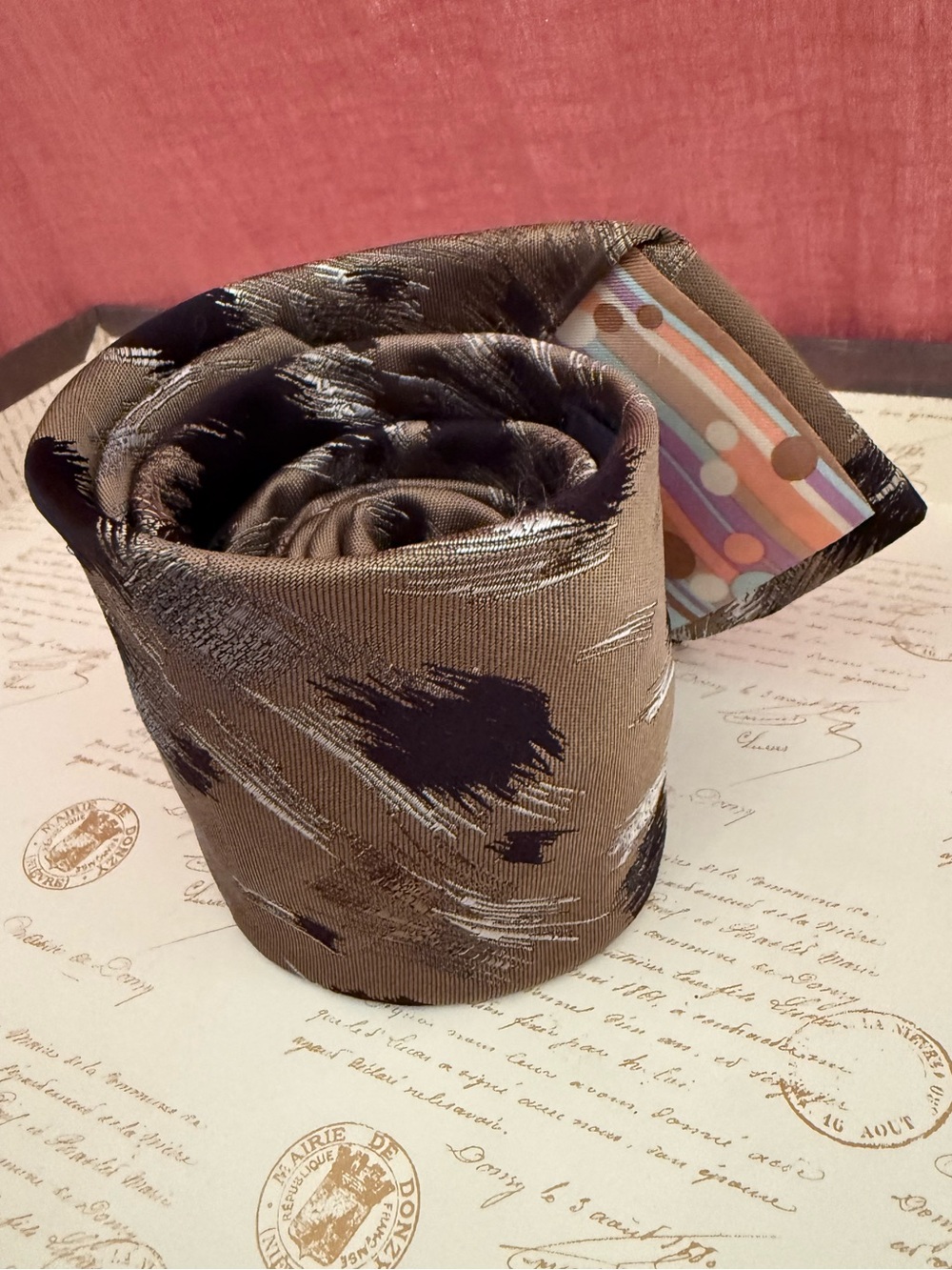 Ted Baker Mens Silk Necktie Gold Black Abstract Animal Print Tailored USA 3.5”